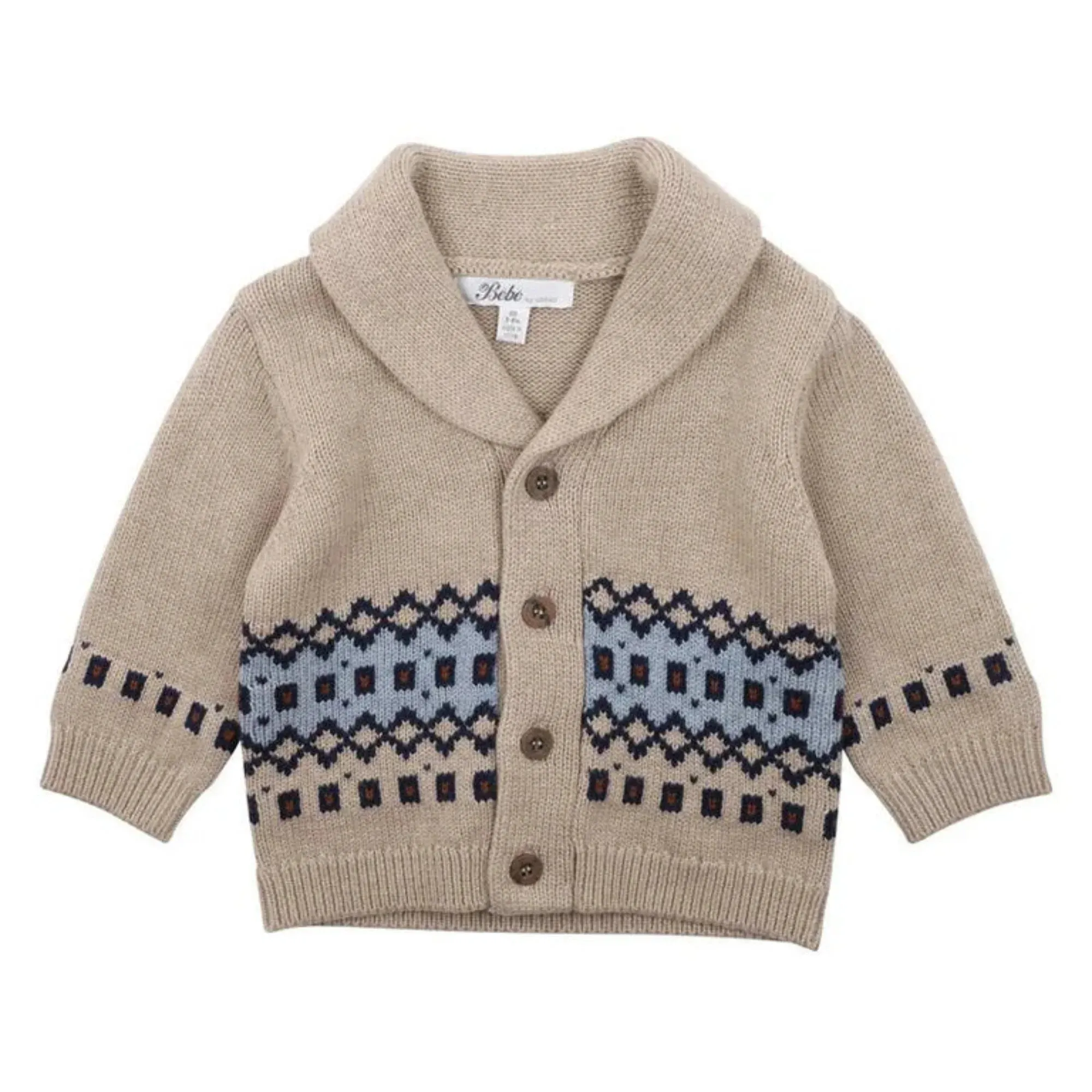 BEBE LIAM FAIRISLE KNITTED CARDIGAN