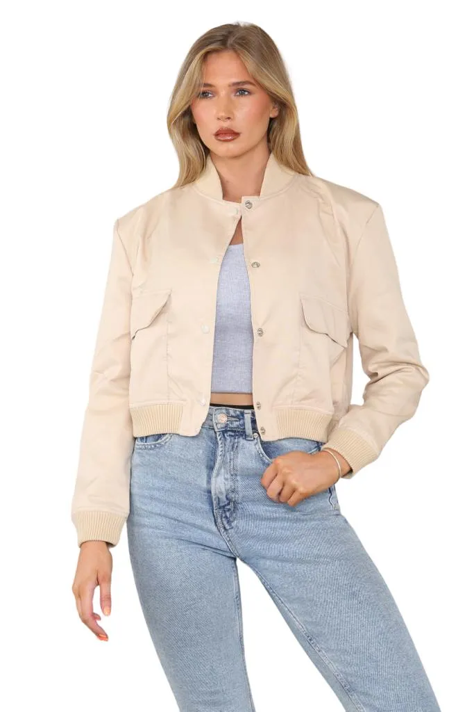 Beige Cropped Jacket
