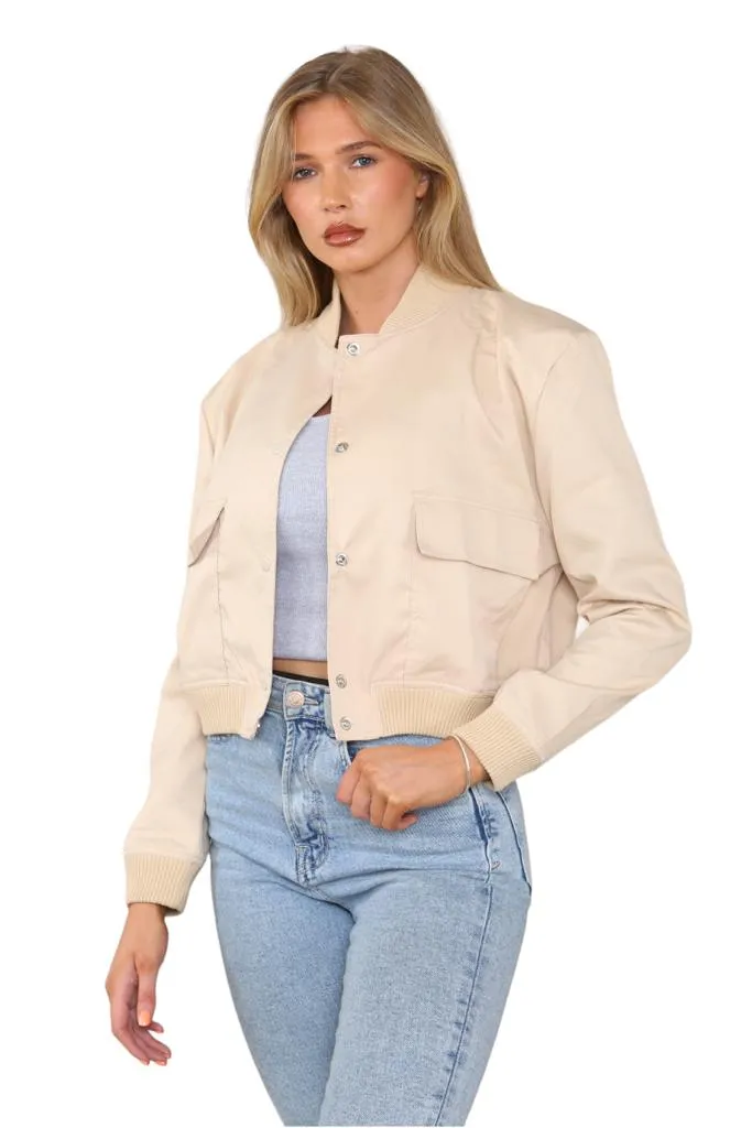 Beige Cropped Jacket