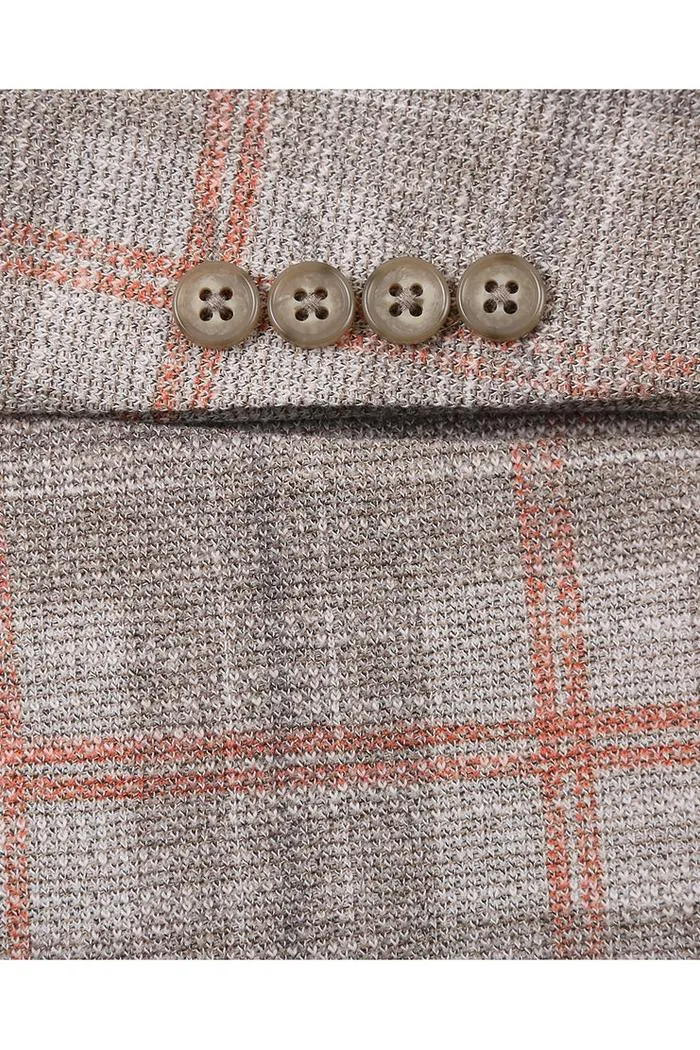 Beige Windowpane Sports Jacket
