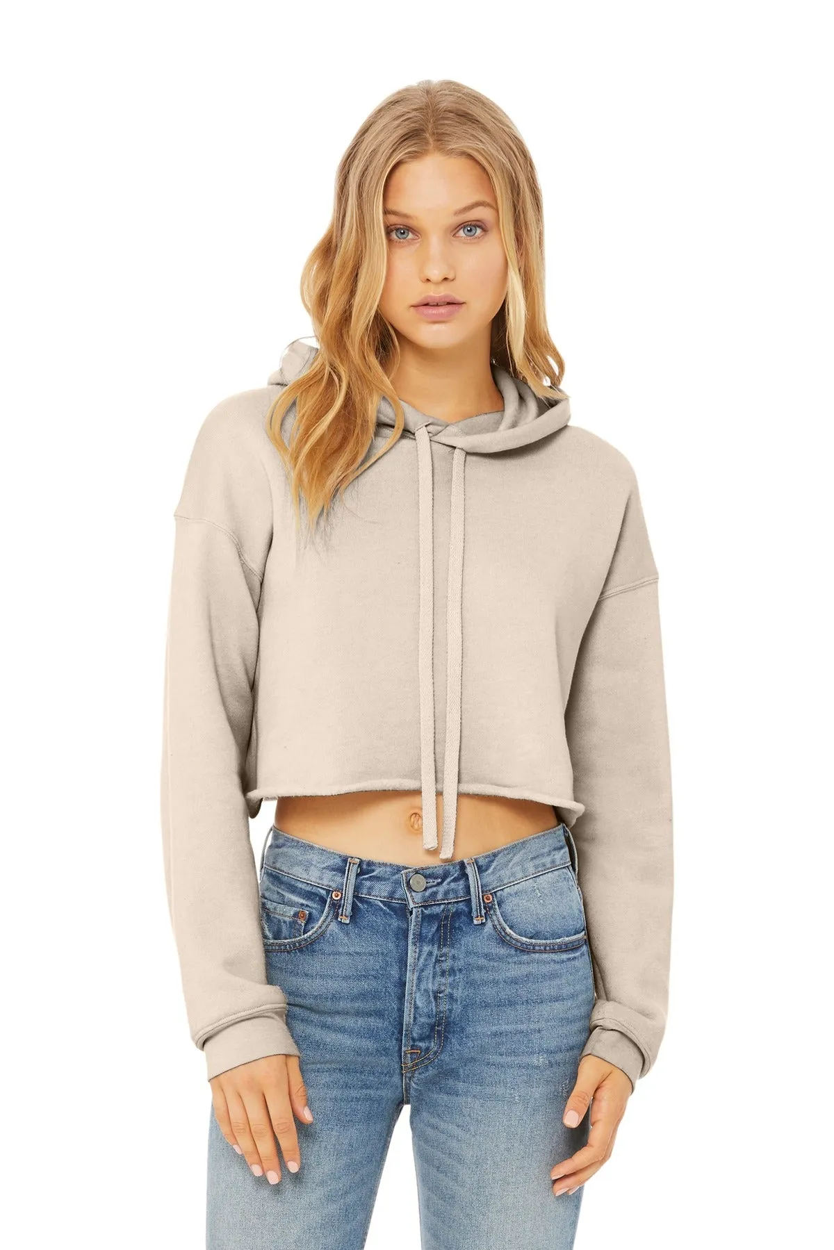 BELLA CANVAS  Women's Sponge Fleece Cropped Fleece Hoodie. BC7502 Heather Dust