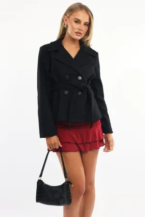 Black Cropped Coat