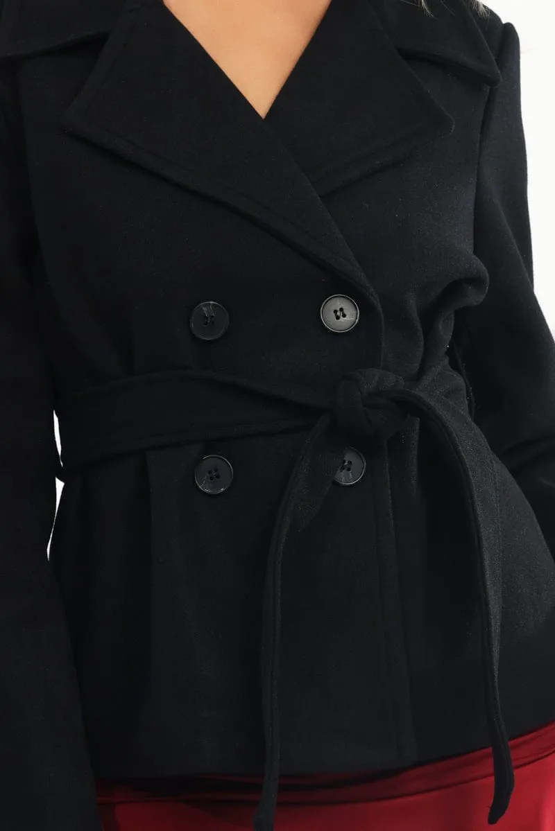 Black Cropped Coat