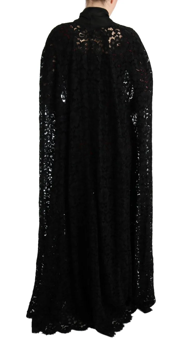 Black Floral Lace Maxi Dress