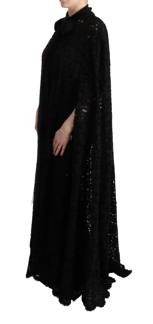 Black Floral Lace Maxi Dress