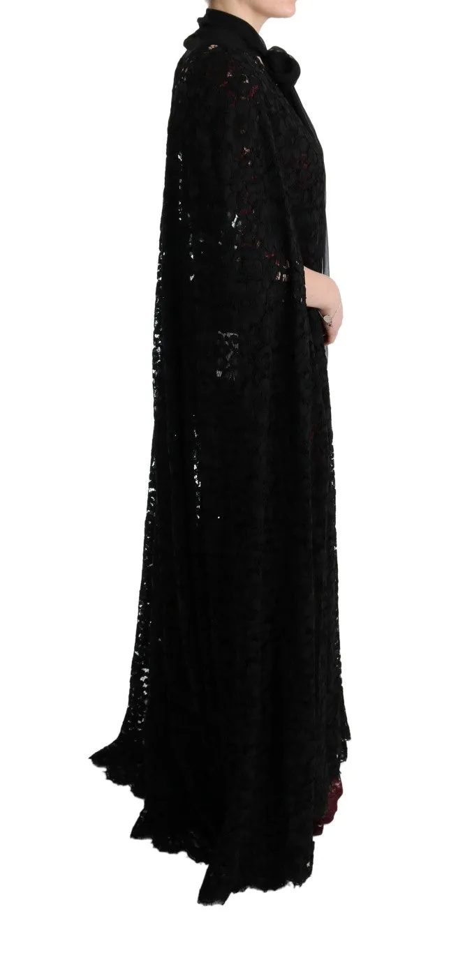 Black Floral Lace Maxi Dress