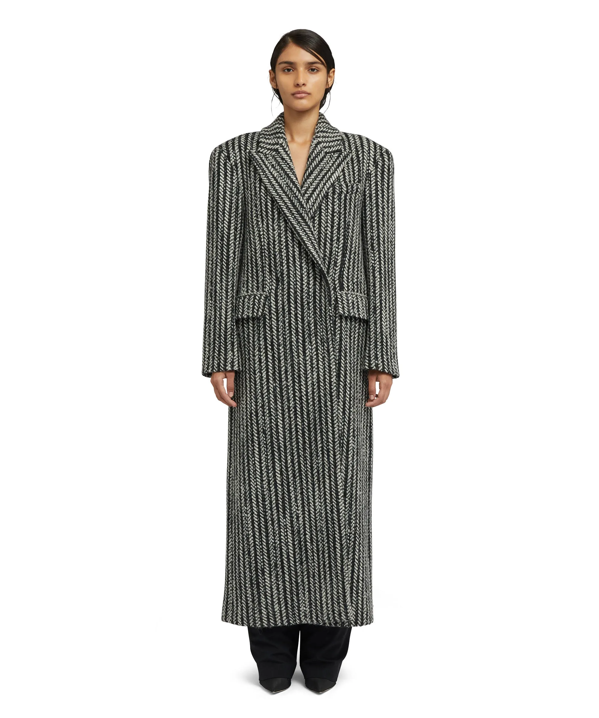 Blended wool "Herringbone Wool felt" coat