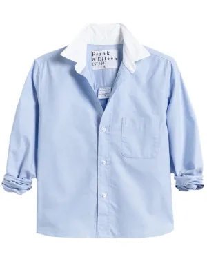 Blue and White Silvio Button Up Shirt