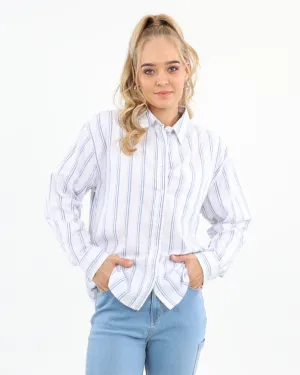 Blue Striped Long Sleeve Shirt