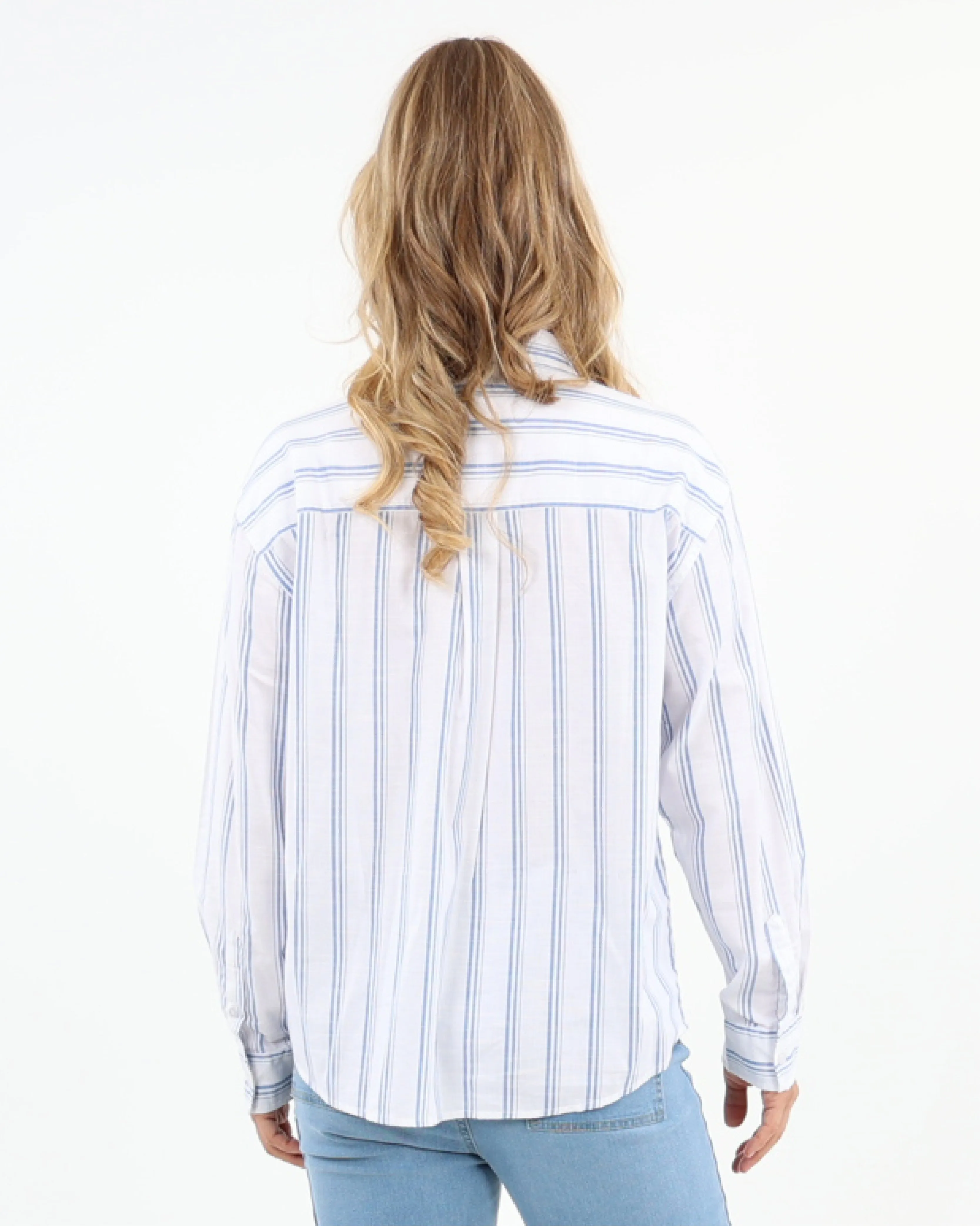 Blue Striped Long Sleeve Shirt