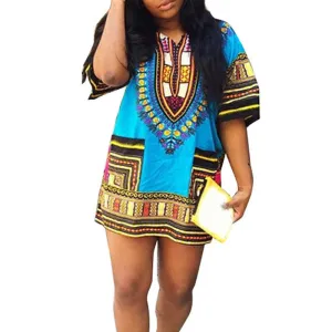 Boho Women Autumn Tunic Dress Hippie Punk Traditional Dashiki Top Shirt Dresses for African Clothing Plus Size 10744