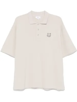 Bold fox head cotton polo shirt
