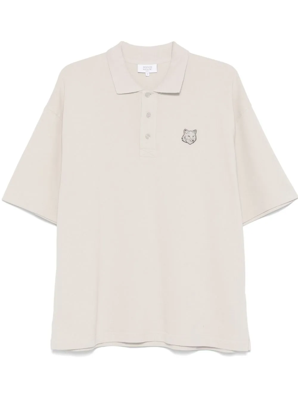 Bold fox head cotton polo shirt