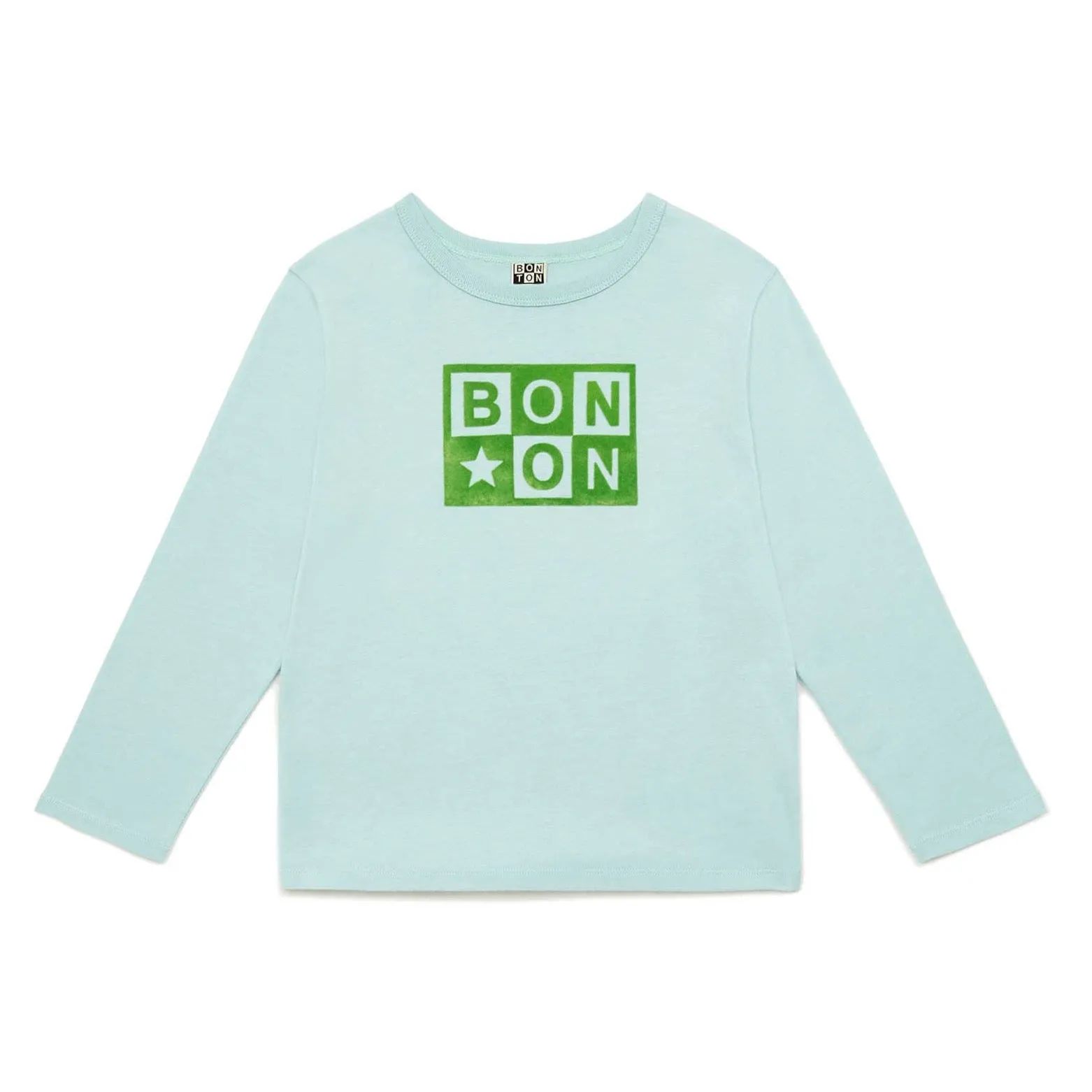 Bonton Boy Logo T-shirt, Bleu Givre