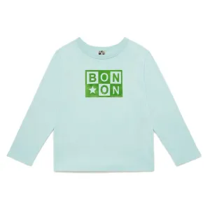 Bonton Boy Logo T-shirt, Bleu Givre