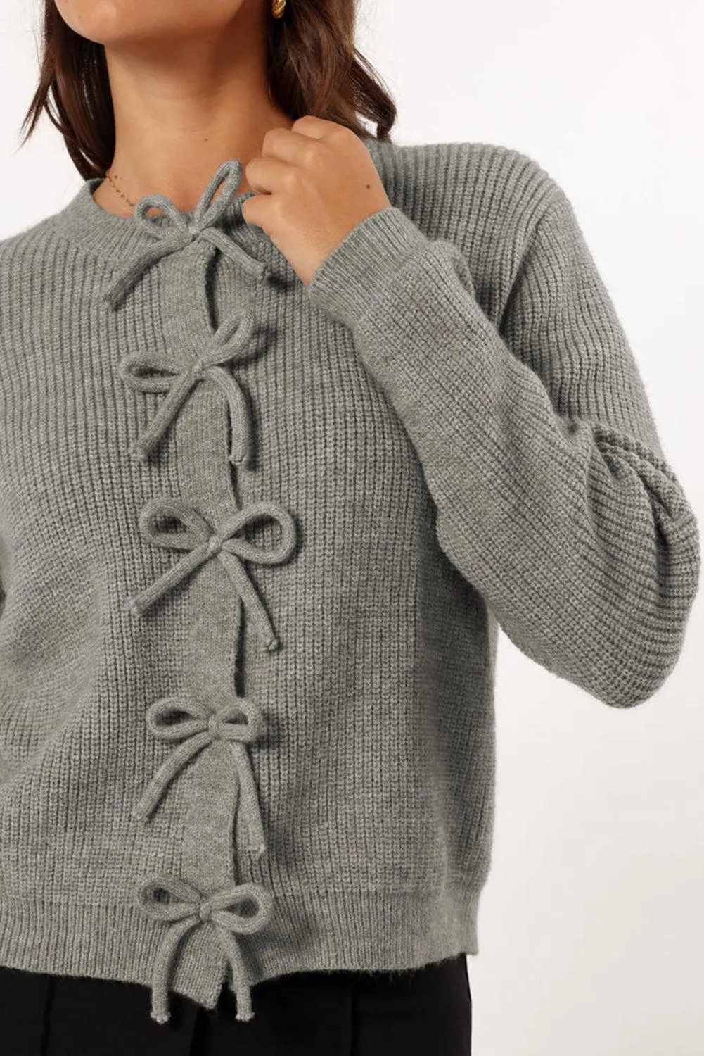 Bows Knitted Button Cardigan