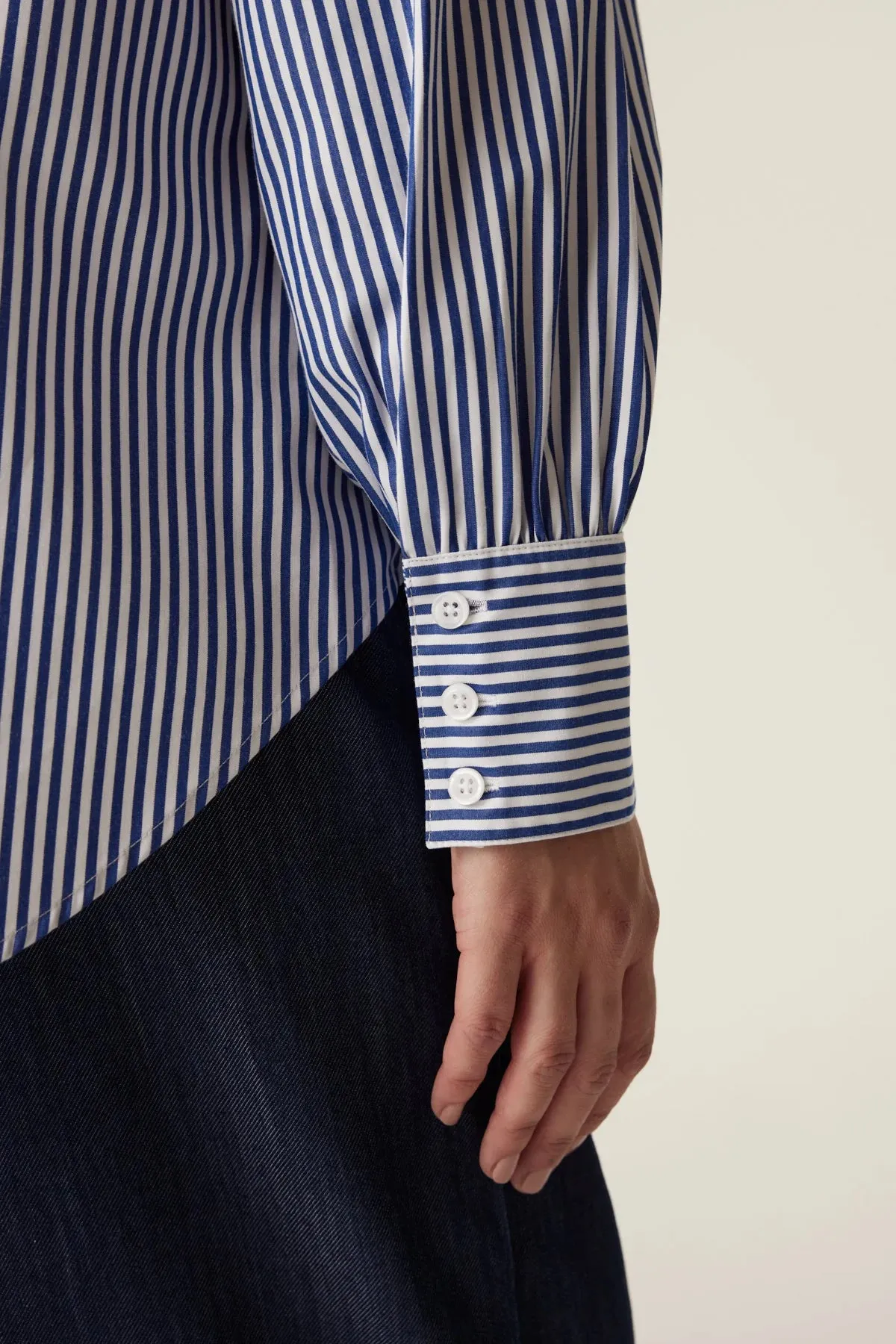 Boyfriend Shirt - Navy Stripe