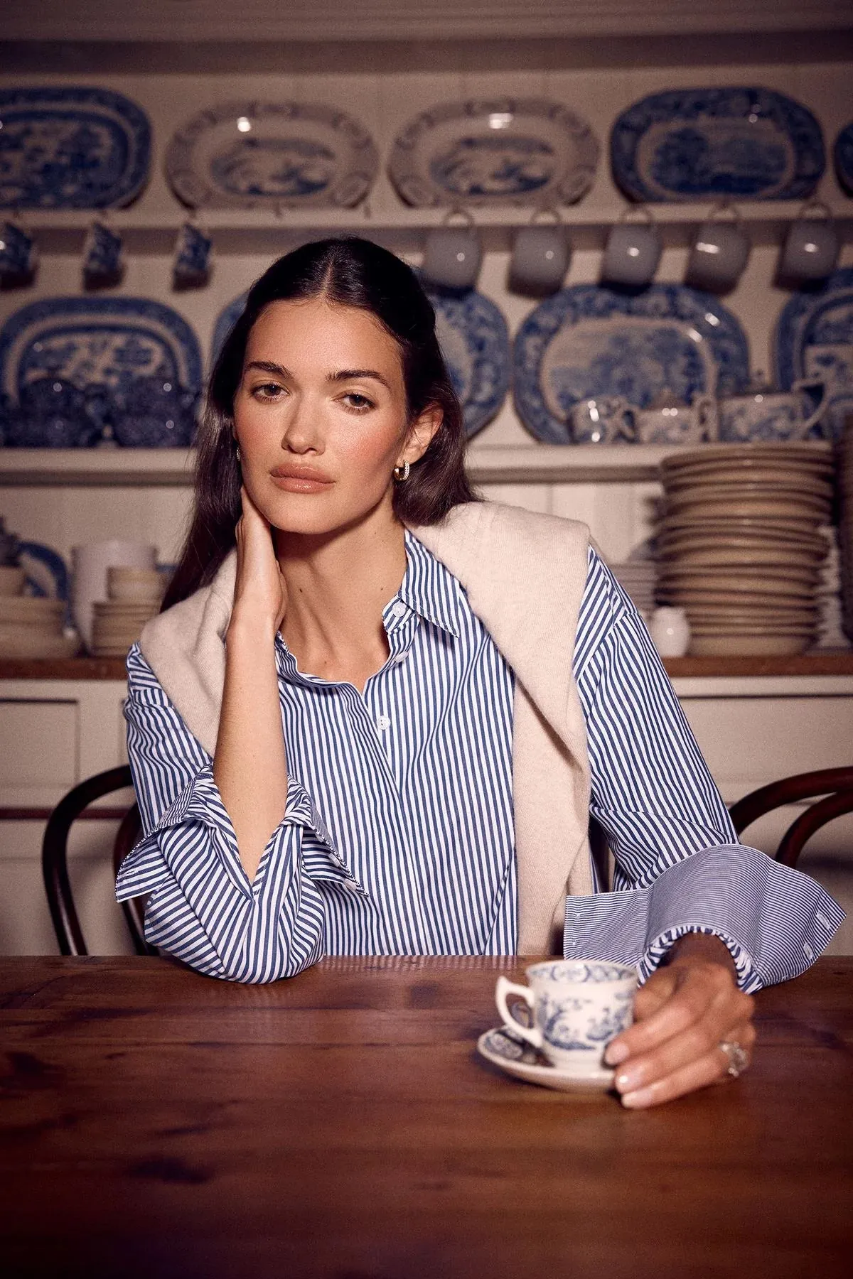 Boyfriend Shirt - Navy Stripe