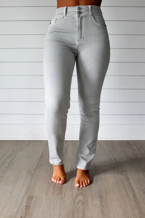 Bryer High Rise Slim Straight • Silver Grey - FINAL SALE