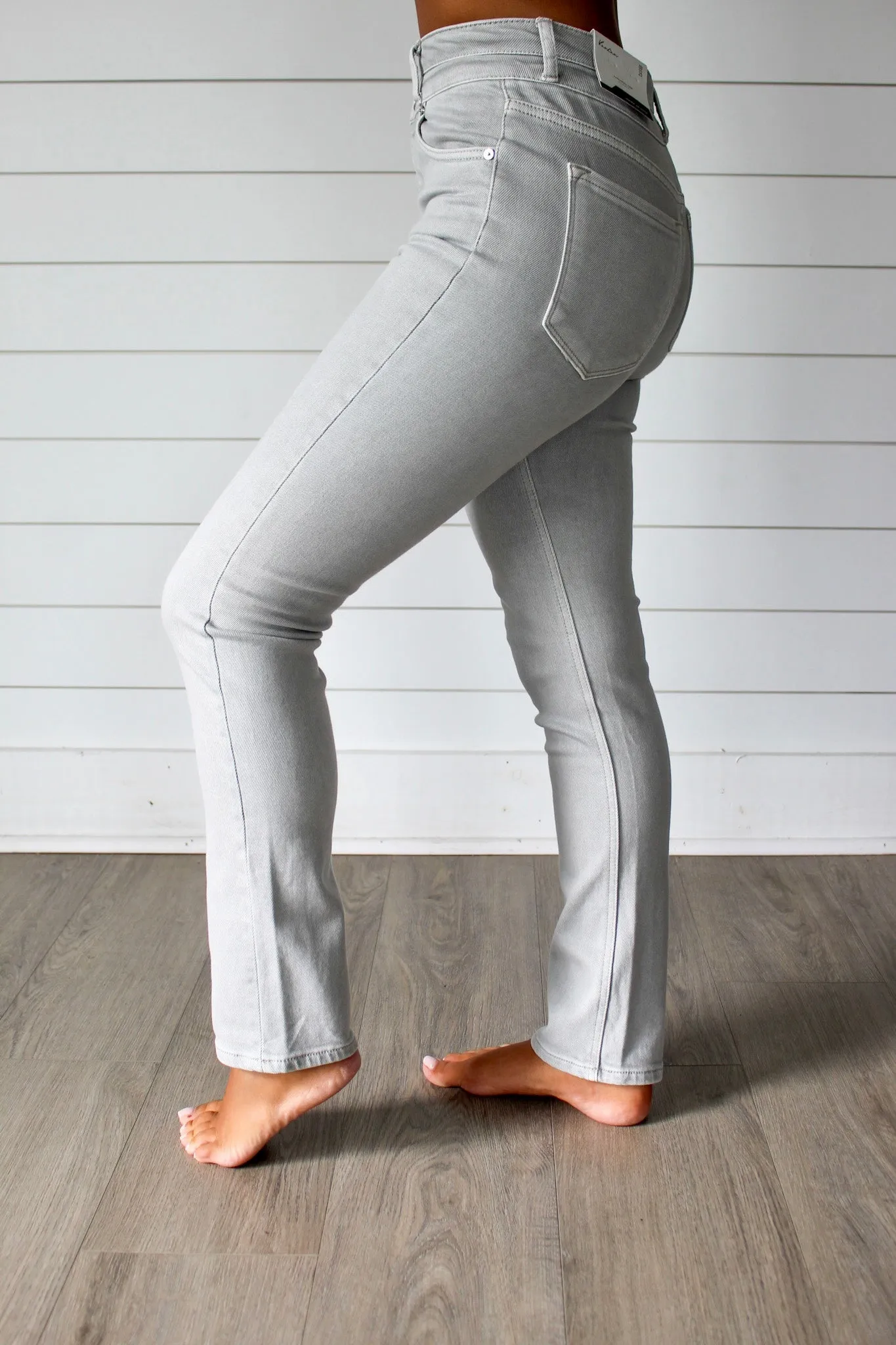 Bryer High Rise Slim Straight • Silver Grey - FINAL SALE