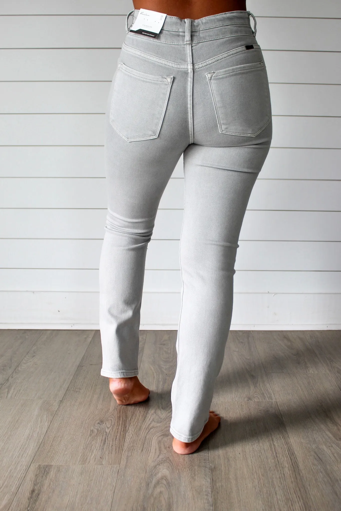 Bryer High Rise Slim Straight • Silver Grey - FINAL SALE