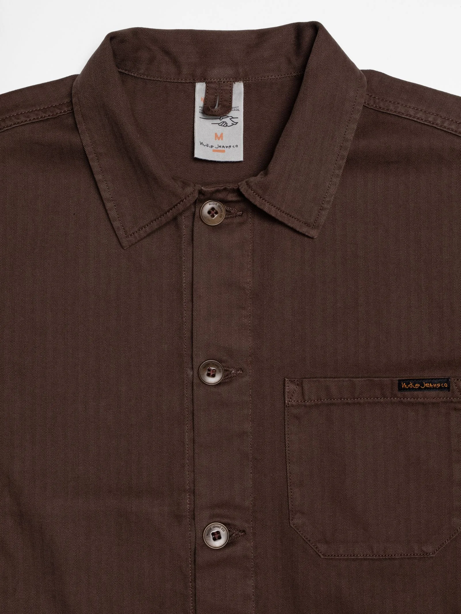 Buddy herringbone chore jacket in walnut