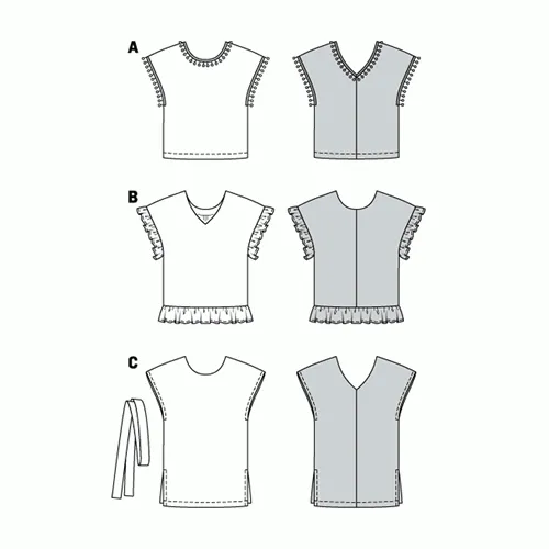 Burda Pattern 6204 Misses' Pull-On Tops (34-44)