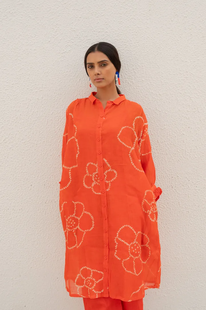 Burnt Orange Bandhani Tunic