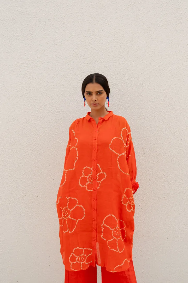 Burnt Orange Bandhani Tunic