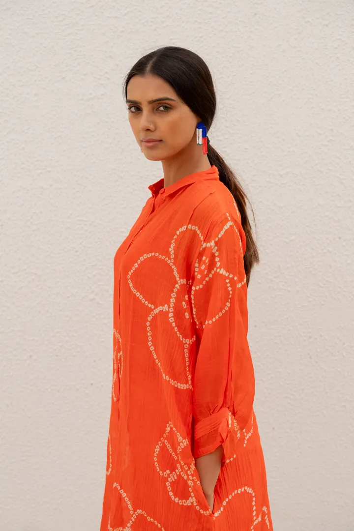 Burnt Orange Bandhani Tunic