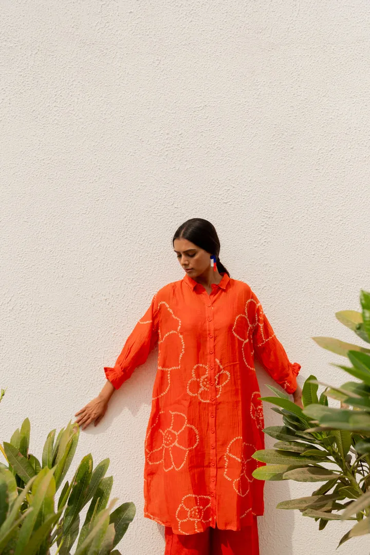 Burnt Orange Bandhani Tunic