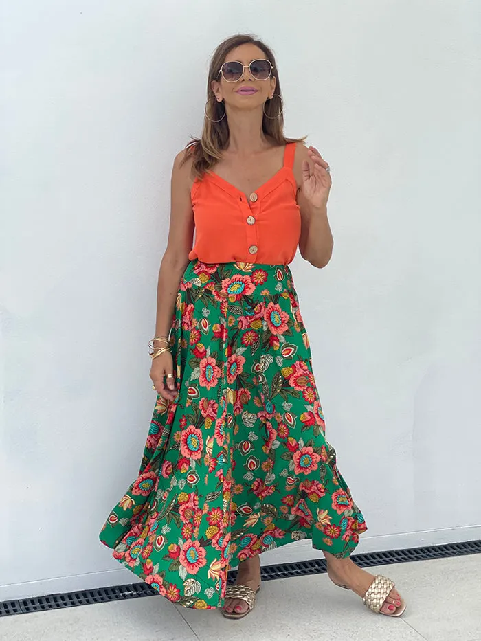 Button Cami - Orange