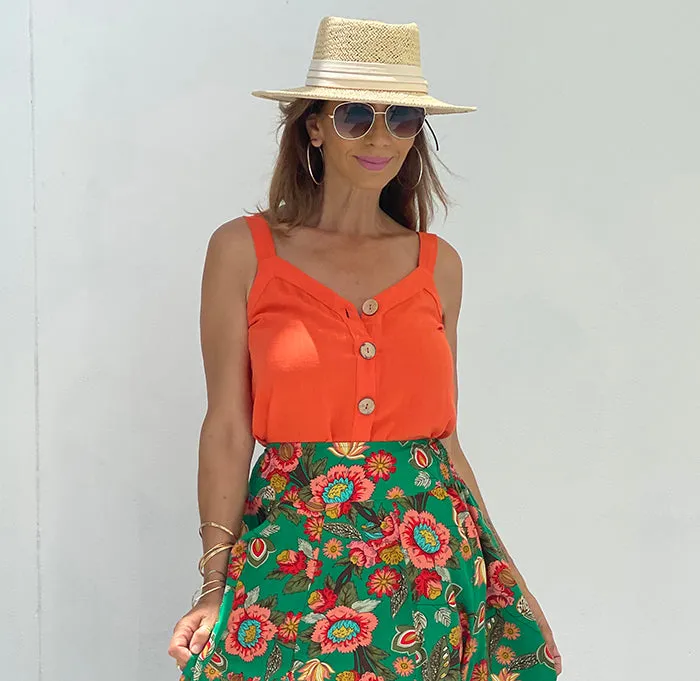 Button Cami - Orange