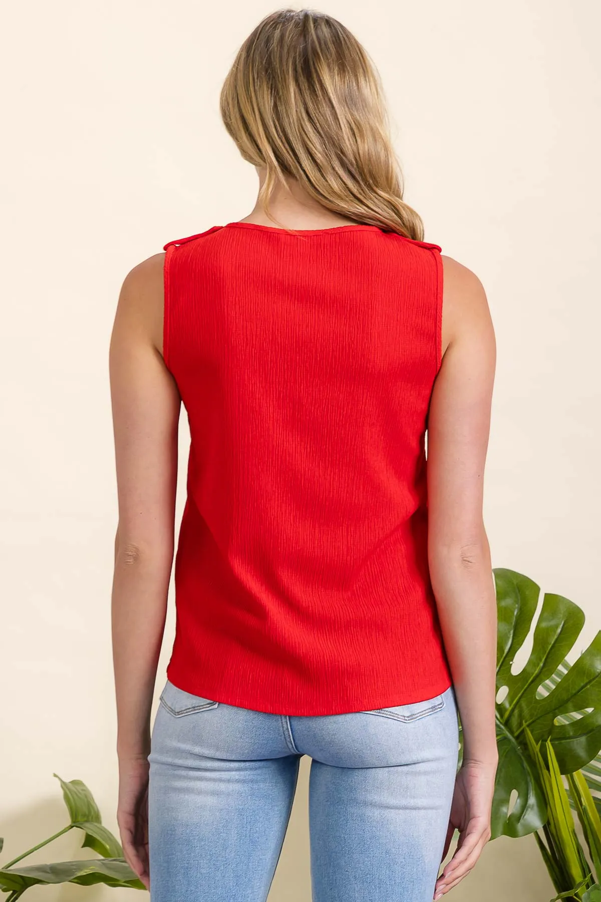 BUTTON FRONT EPILETTE SHOULDER SHIRT