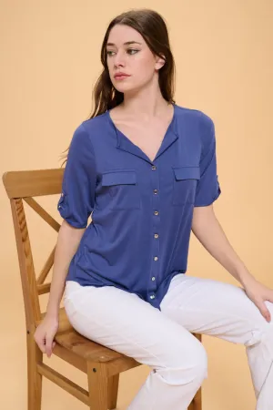 BUTTON FRONT FLAP POCKET SHIRT