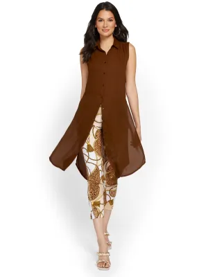 Button-Front Maxi Blouse