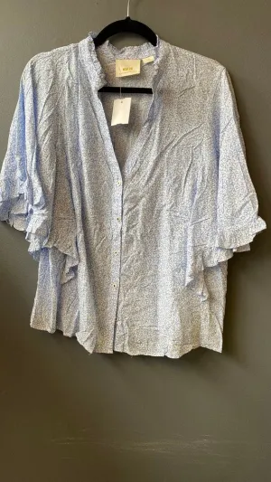 Button Front Printed Blouse