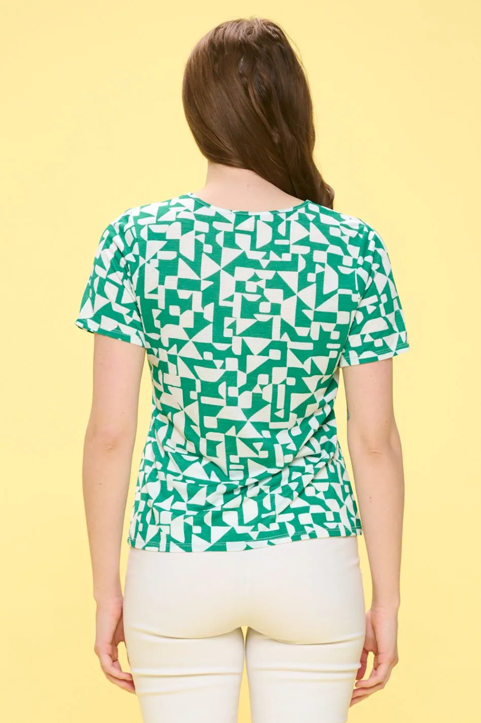 BUTTON FRONT VNECK BLOUSE