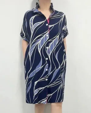 Button up Short Sleeved Tunic/Dress 2 colours