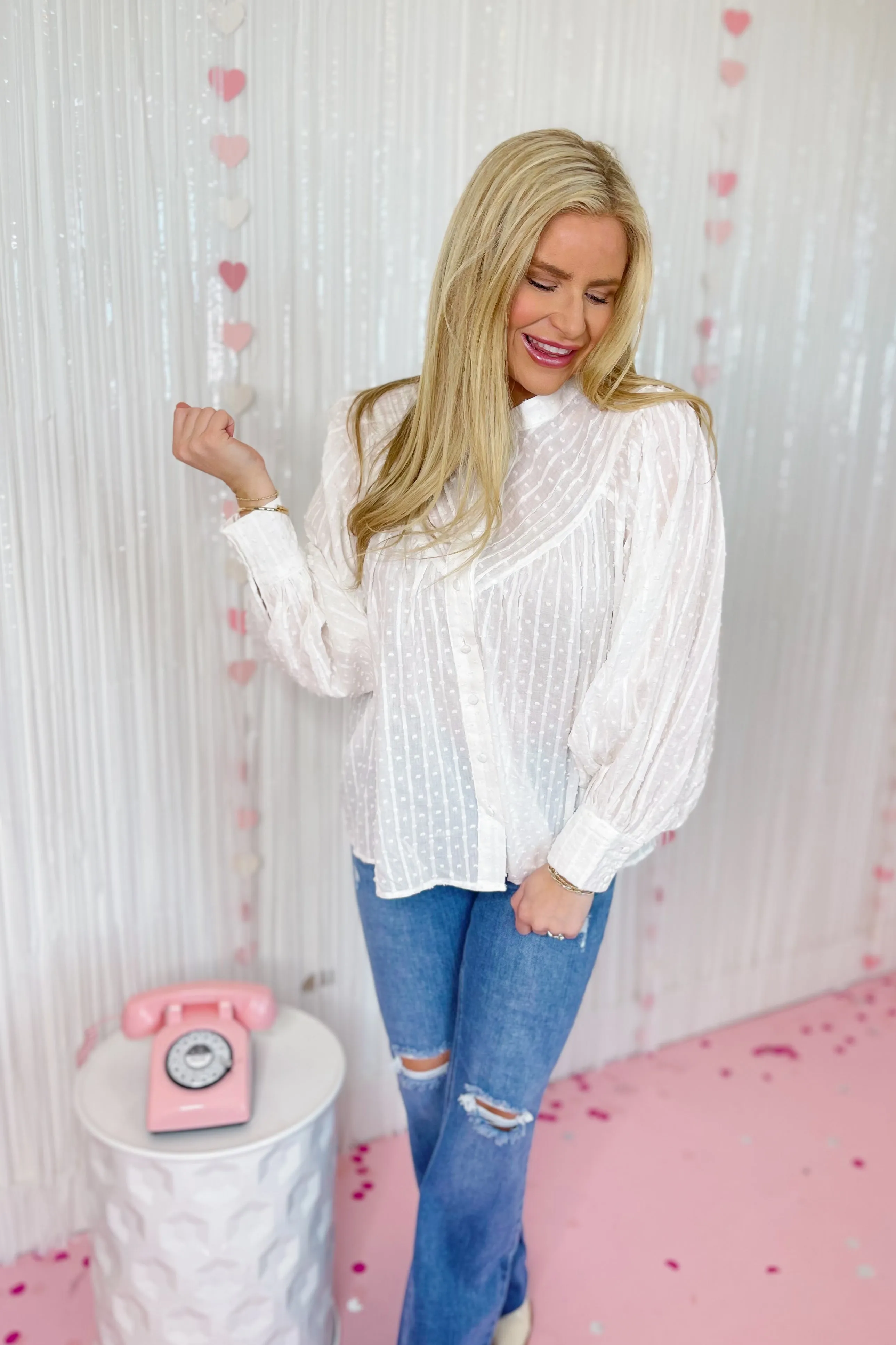 Cami Button Down Blouse Top *FINAL SALE*