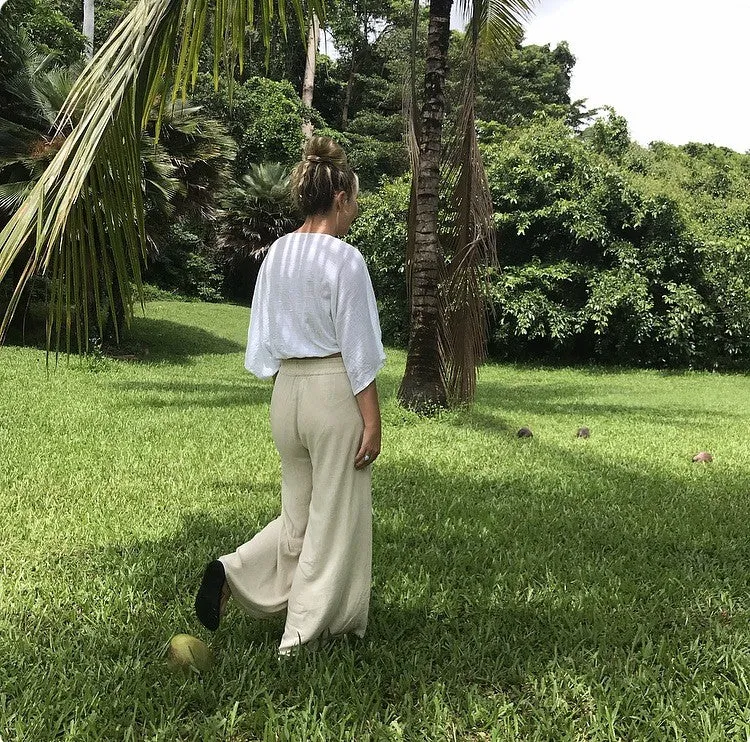 Casa Luna Pant - Oatmeal linen blend