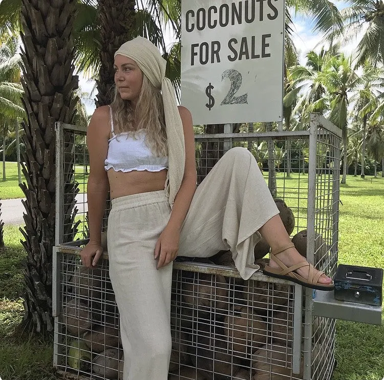 Casa Luna Pant - Oatmeal linen blend