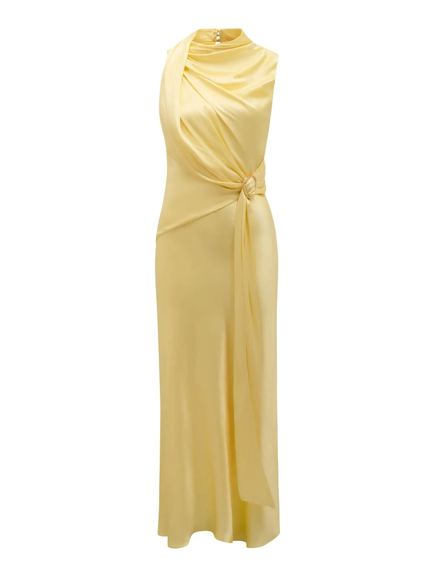 Cassie Satin Draped Midi Dress