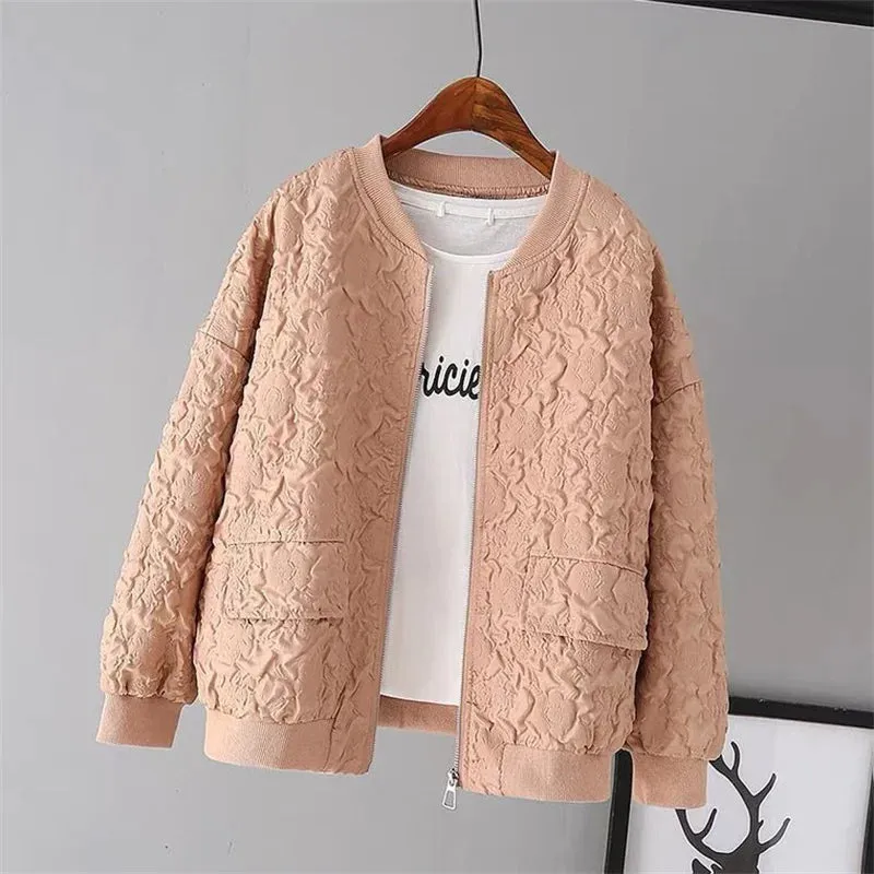 Casual White Jacket Top Female Cardigan Zipper