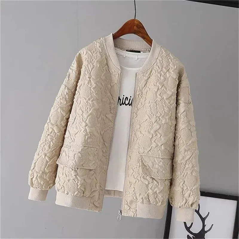 Casual White Jacket Top Female Cardigan Zipper