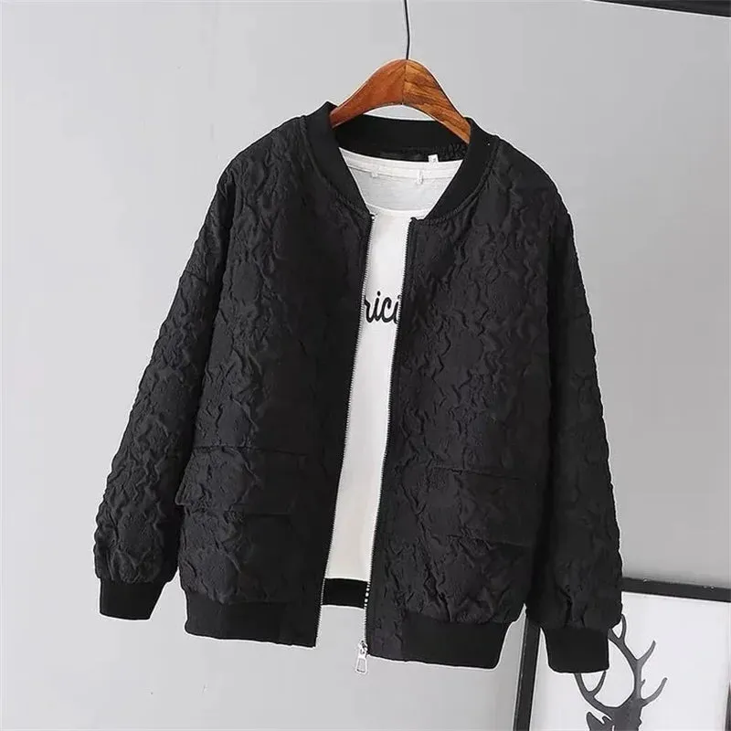 Casual White Jacket Top Female Cardigan Zipper