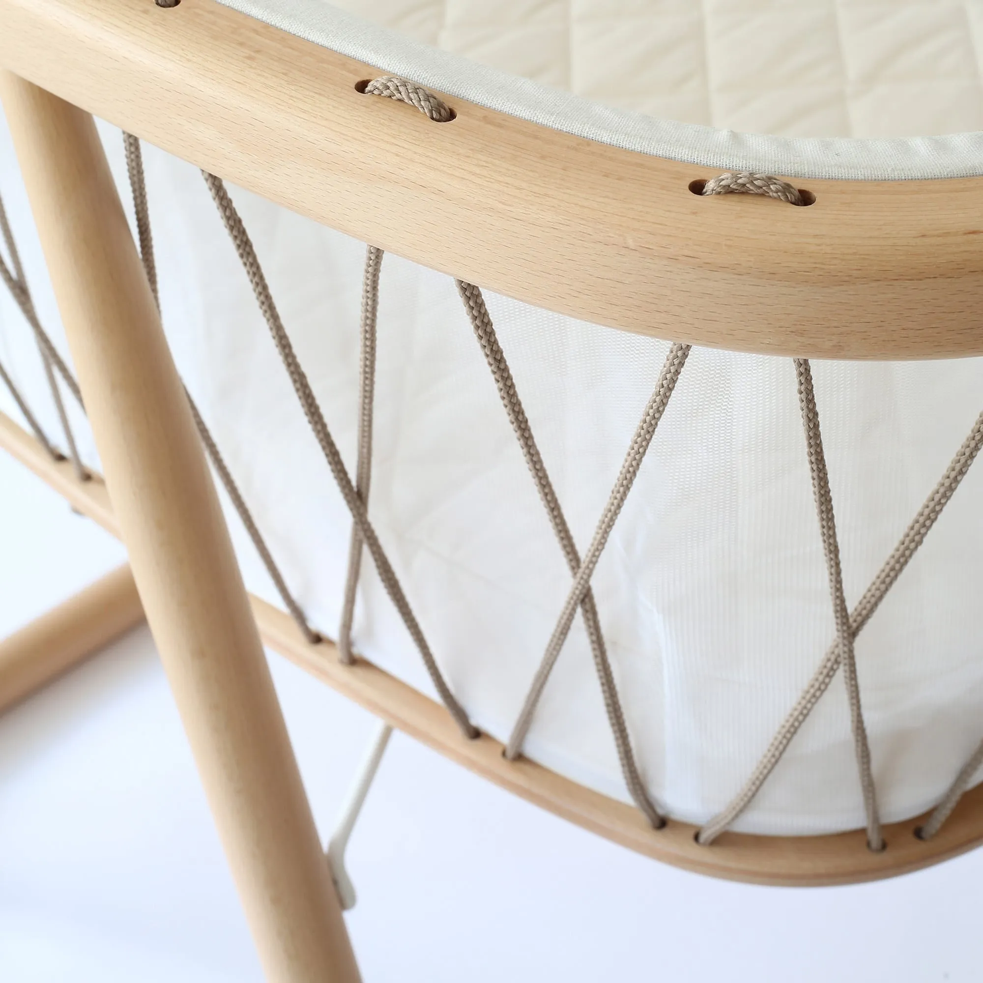 Charlie Crane Kumi Cradle - Mesh / Hazelnut with Foam Mattress
