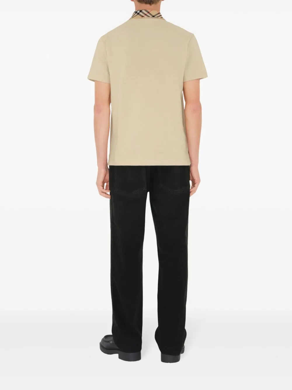 Check collar polo shirt