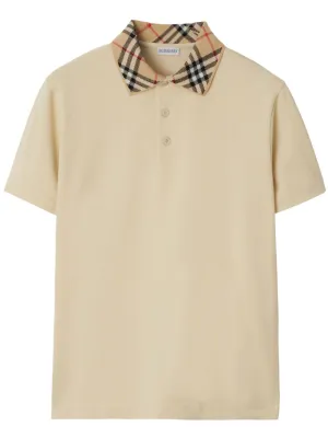 Check collar polo shirt