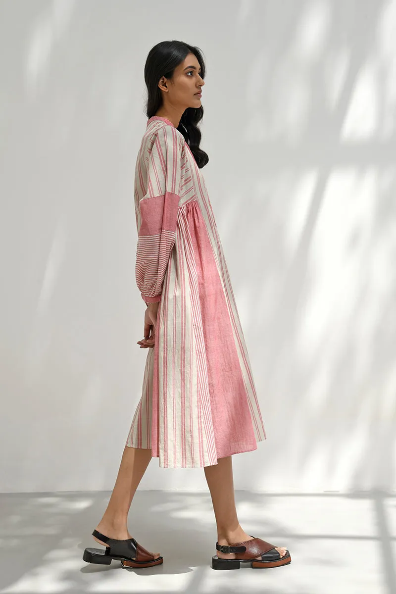 Chloe pink handloom tunic dress
